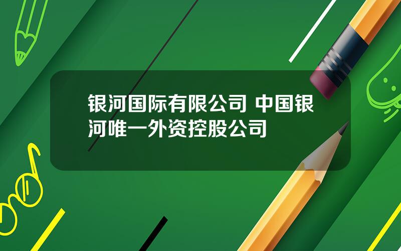 银河国际有限公司 中国银河唯一外资控股公司